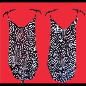 Black and white zebra print mini dress